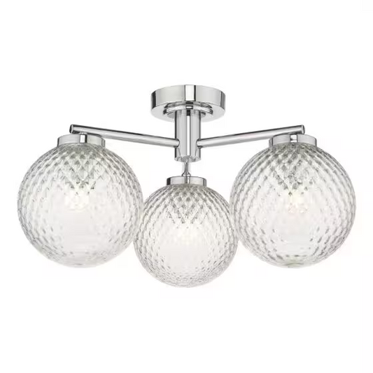 Dar Wayne 3-Light Semi-Flush Bathroom Light
