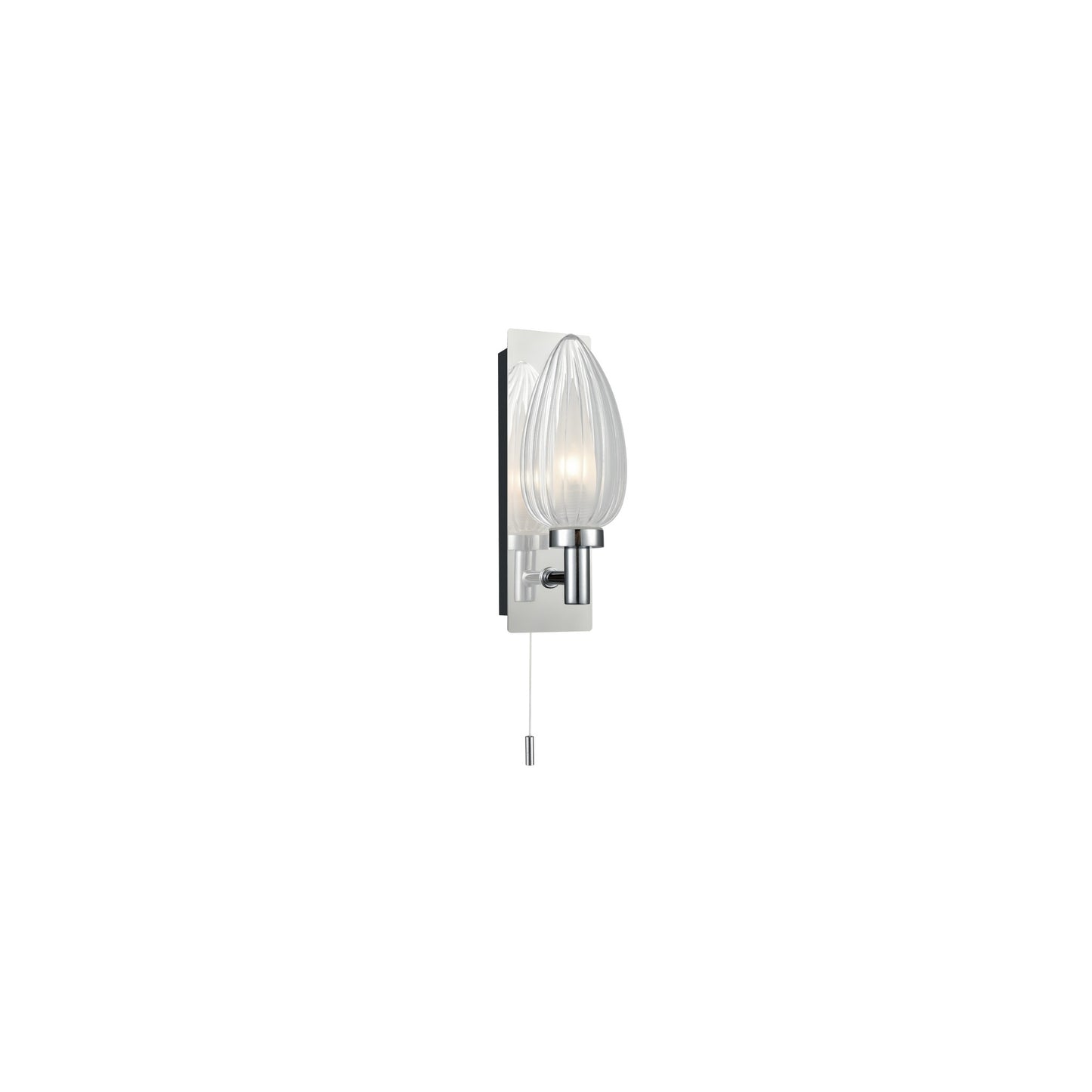 Bathroom Wall Bracket IP44 in Chrome with Decorative Glass