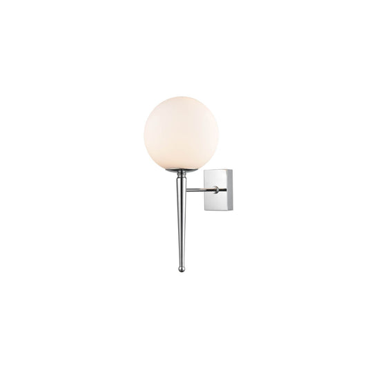 Wall Bracket IP44 in Chrome with Opal Glass