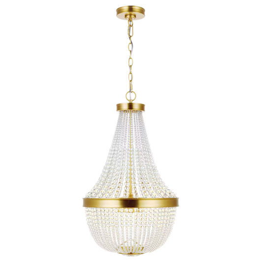 Summerhill Pendant in Burnished Brass with Clear Glass