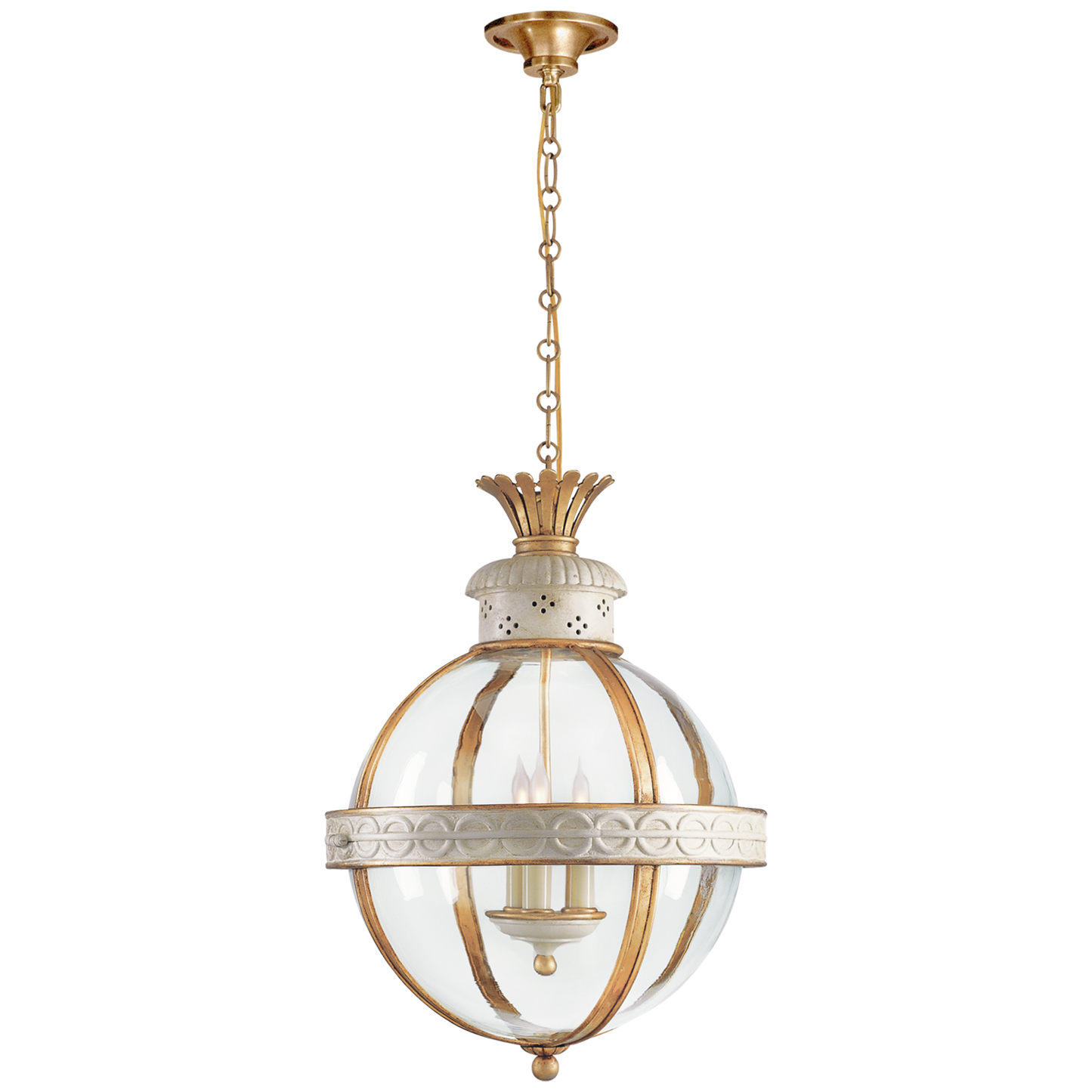 Crown Top Banded Globe Lantern