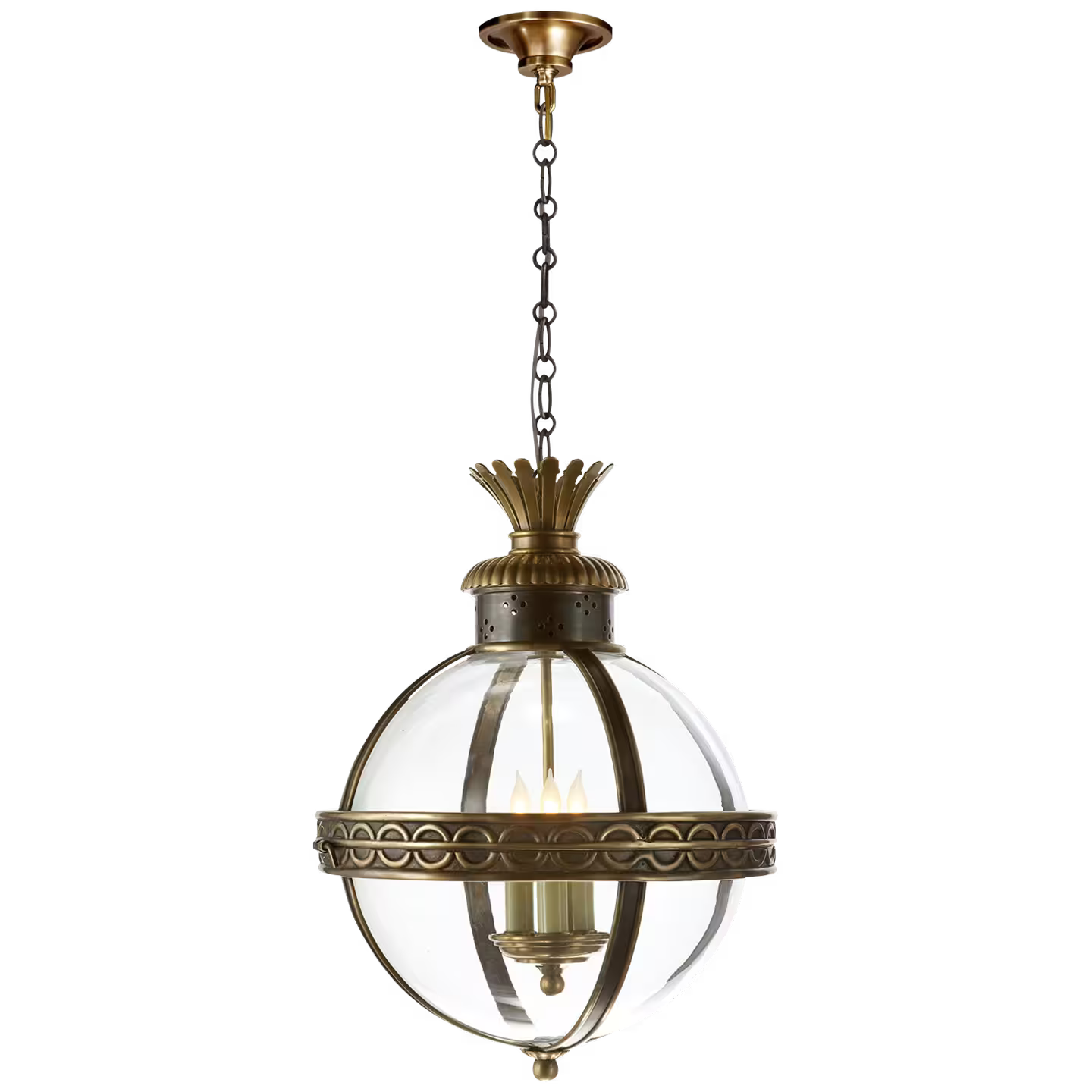 Crown Top Banded Globe Lantern