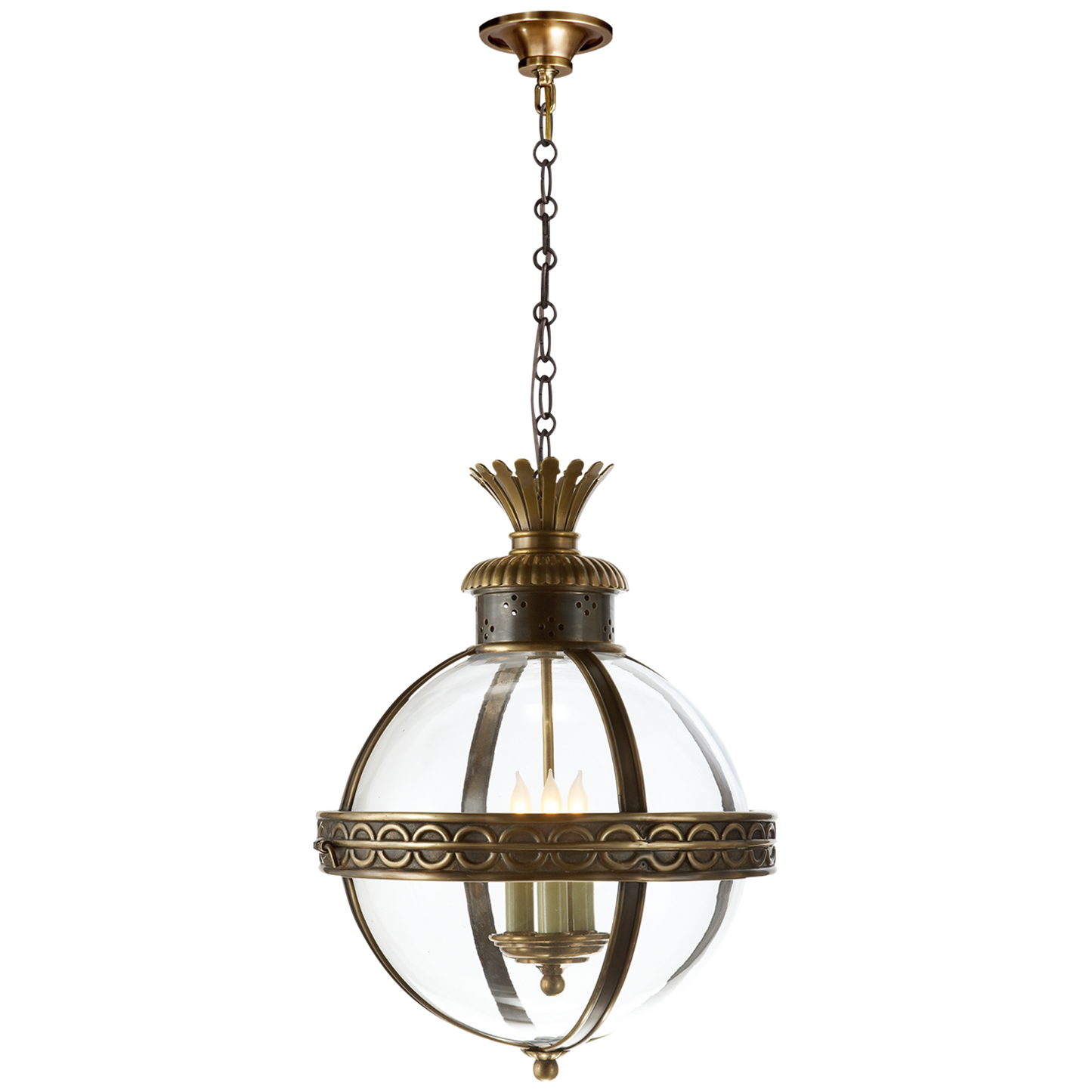 Crown Top Banded Globe Lantern