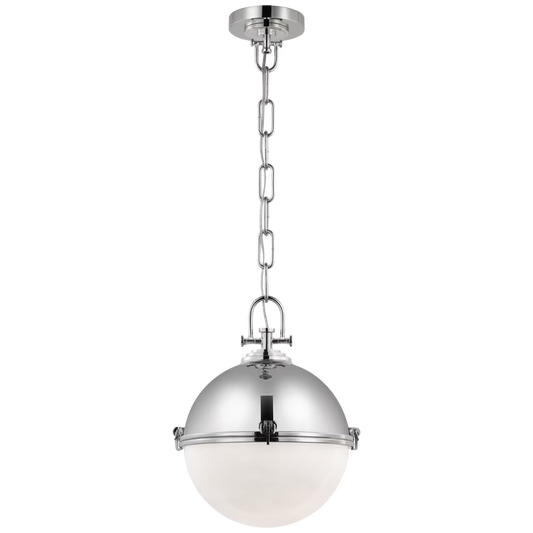 Adrian Globe Pendant with White Glass