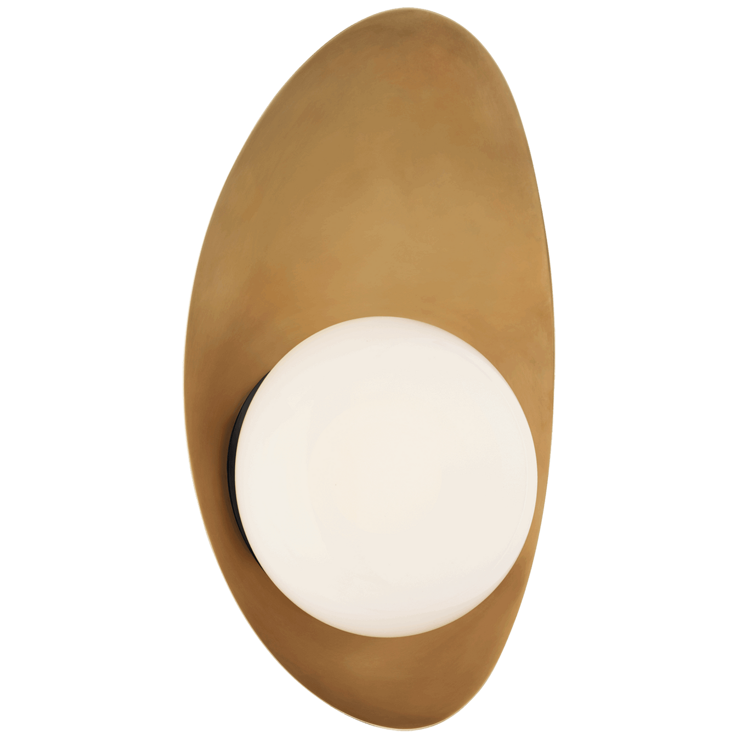 Nouvel Small Sconce in Bronze and Antique-Burnished Brass with White Glass