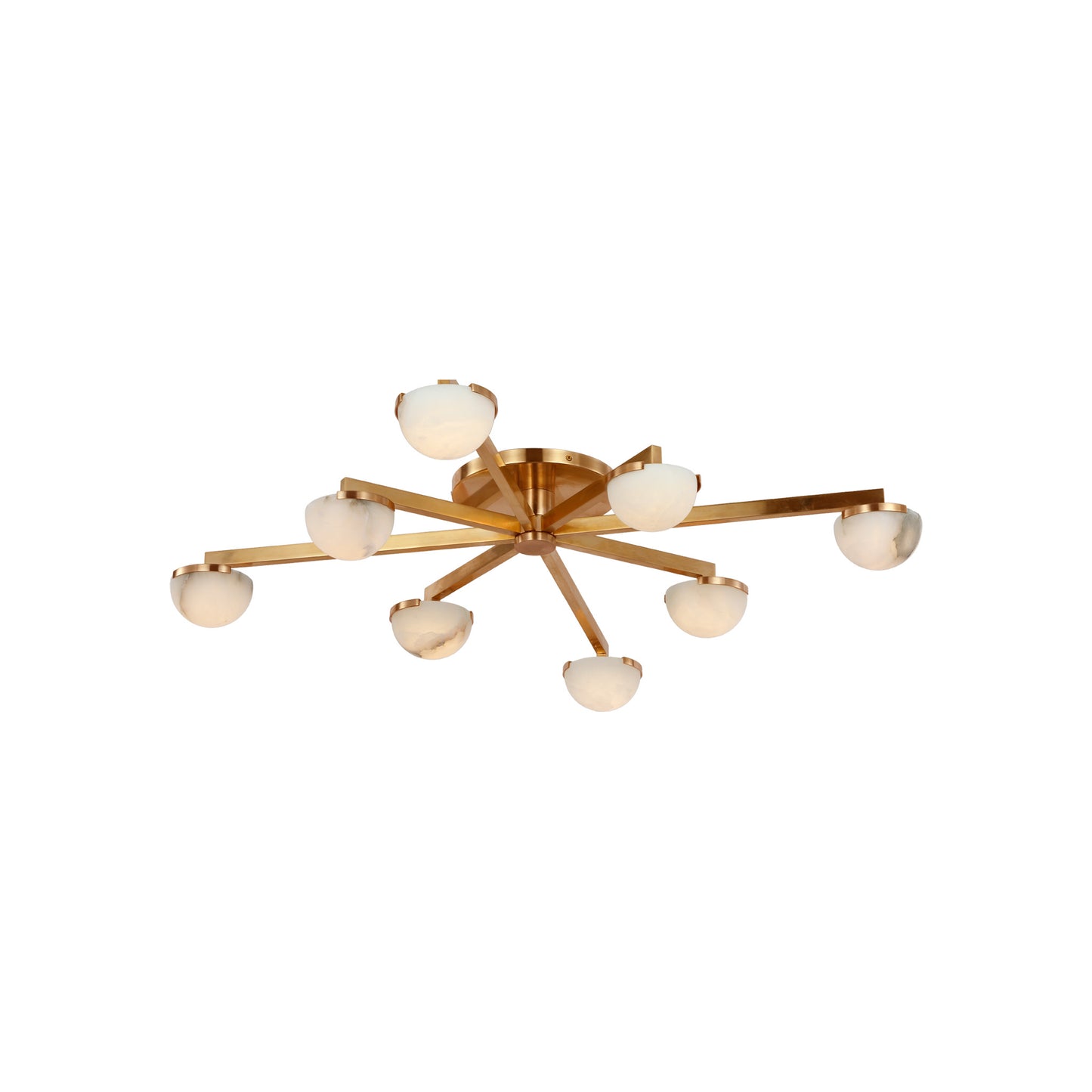 Pedra Staggered Arm Flush Mount with Alabaster