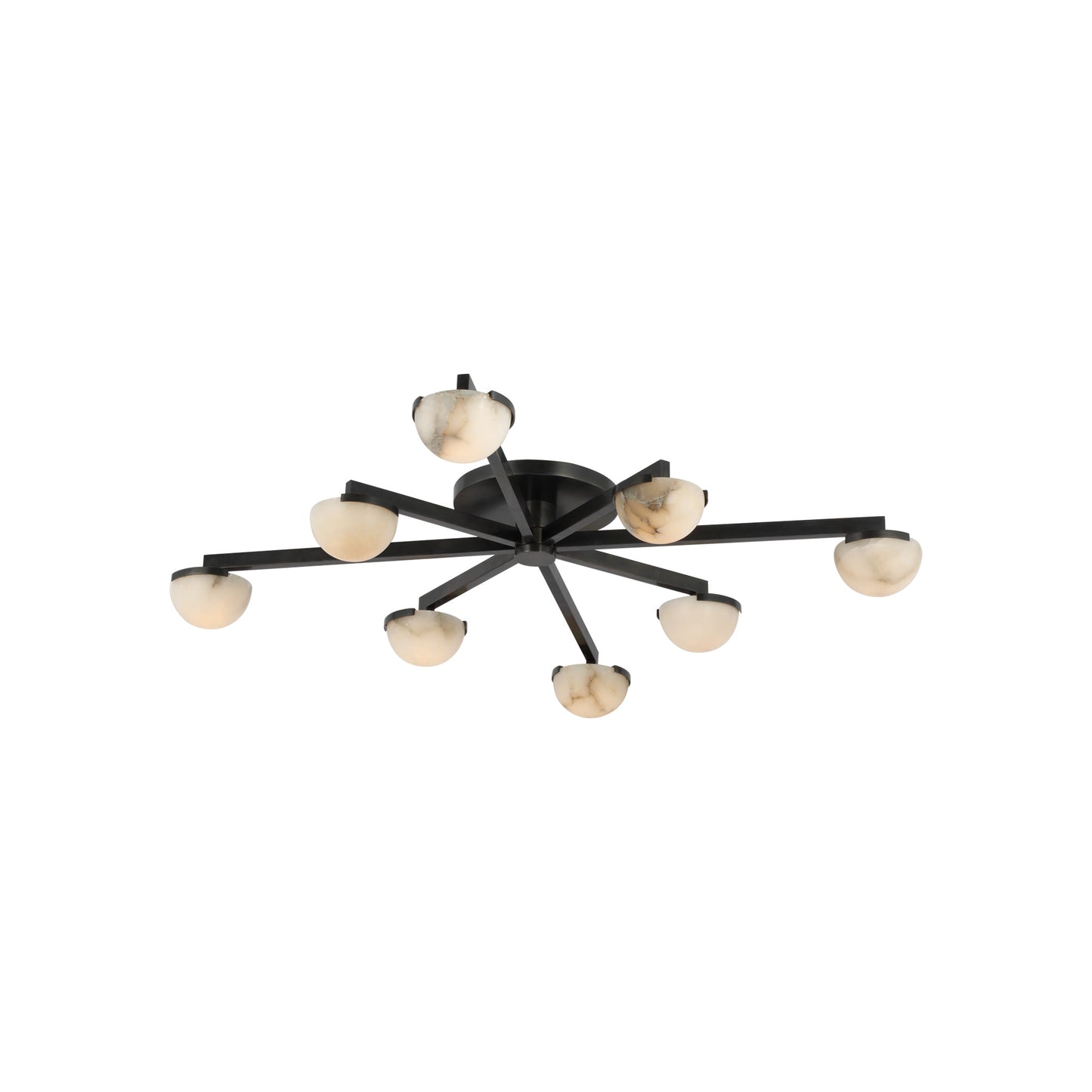 Pedra Staggered Arm Flush Mount with Alabaster