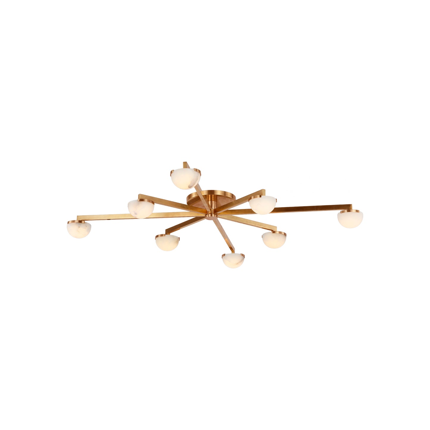 Pedra Staggered Arm Flush Mount with Alabaster