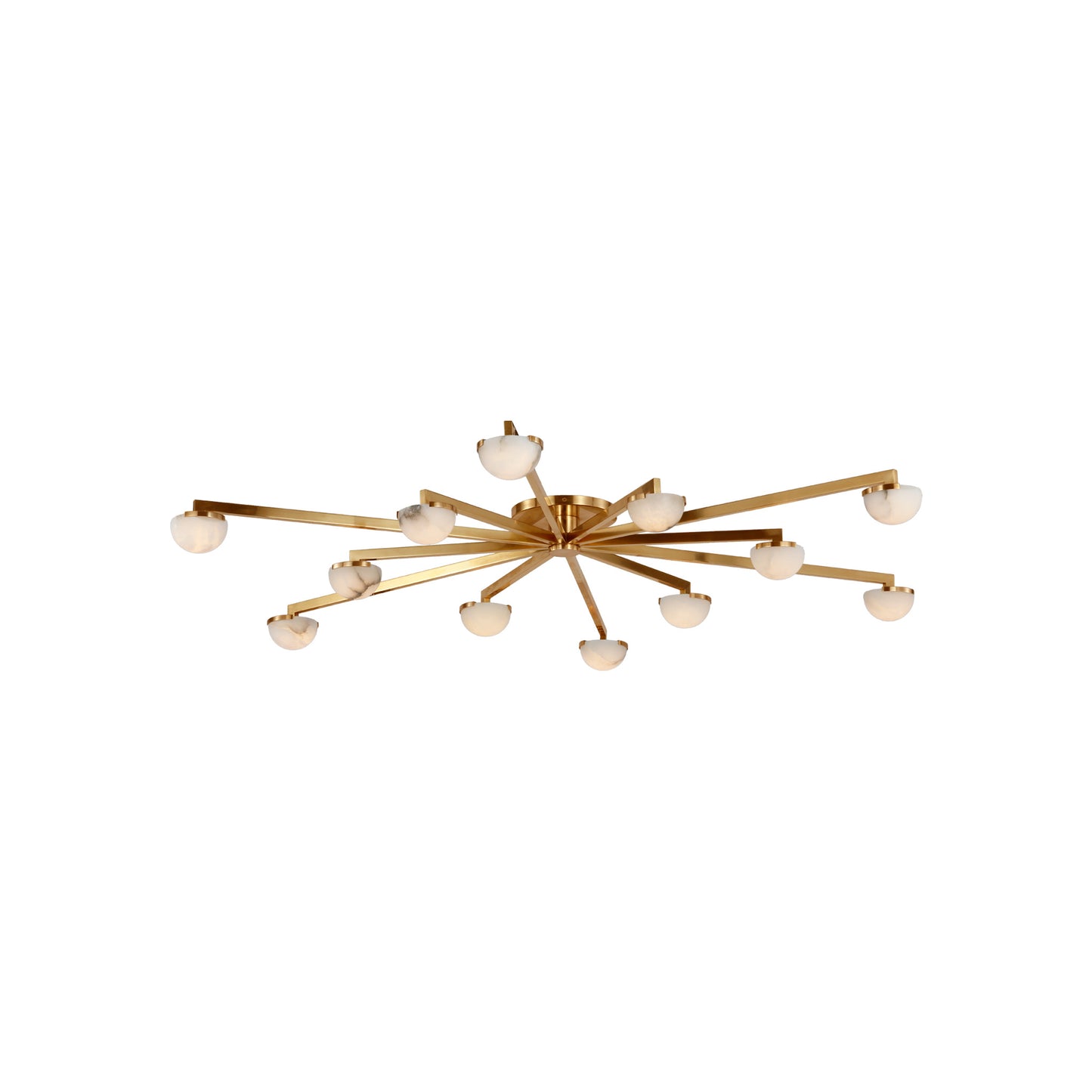 Pedra Staggered Arm Flush Mount with Alabaster
