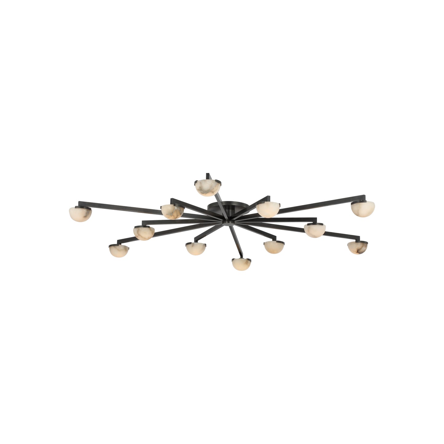 Pedra Staggered Arm Flush Mount with Alabaster