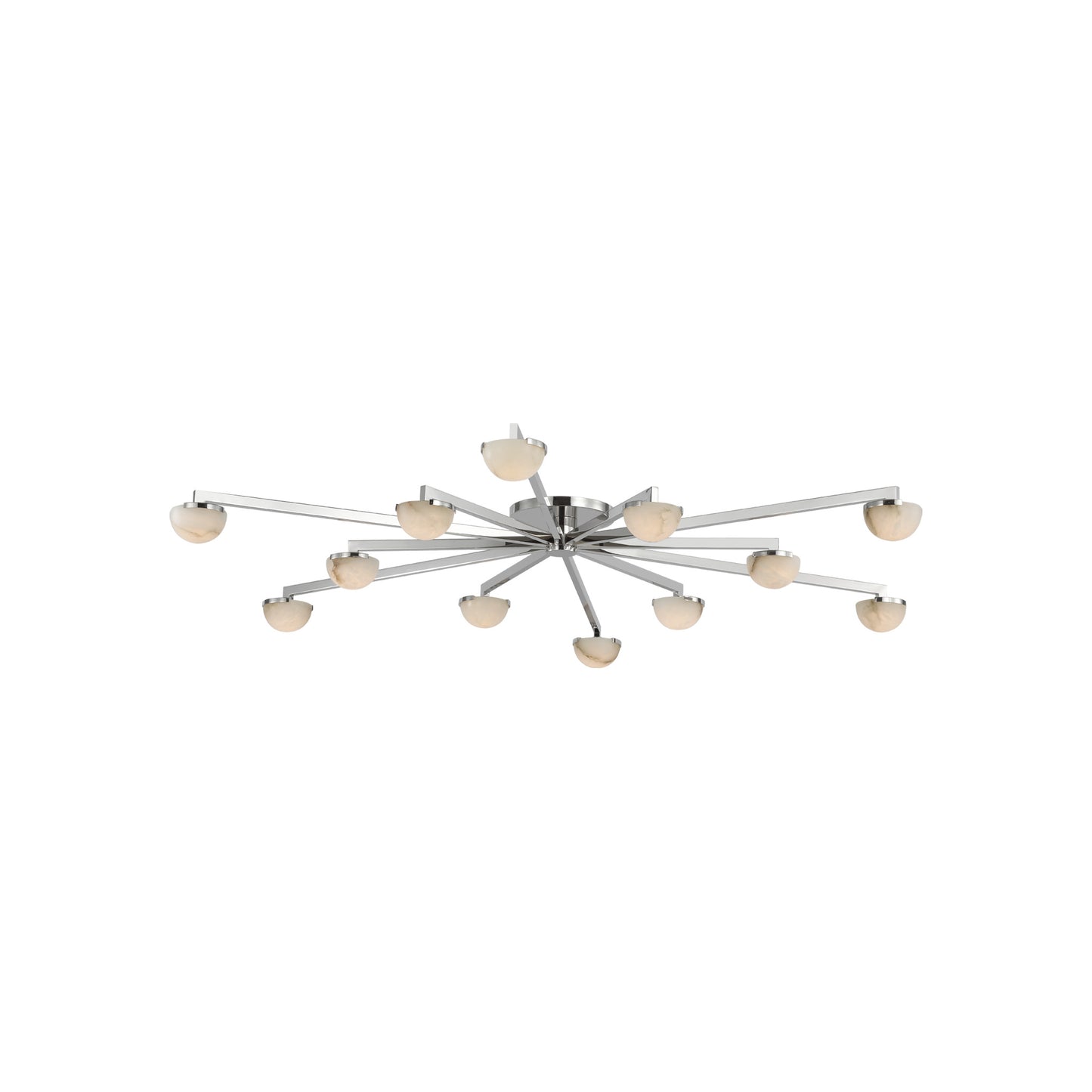 Pedra Staggered Arm Flush Mount with Alabaster