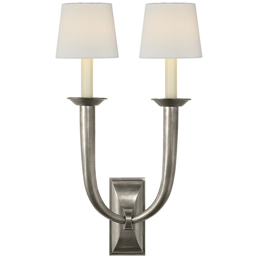 French Deco Horn Double Wall Light