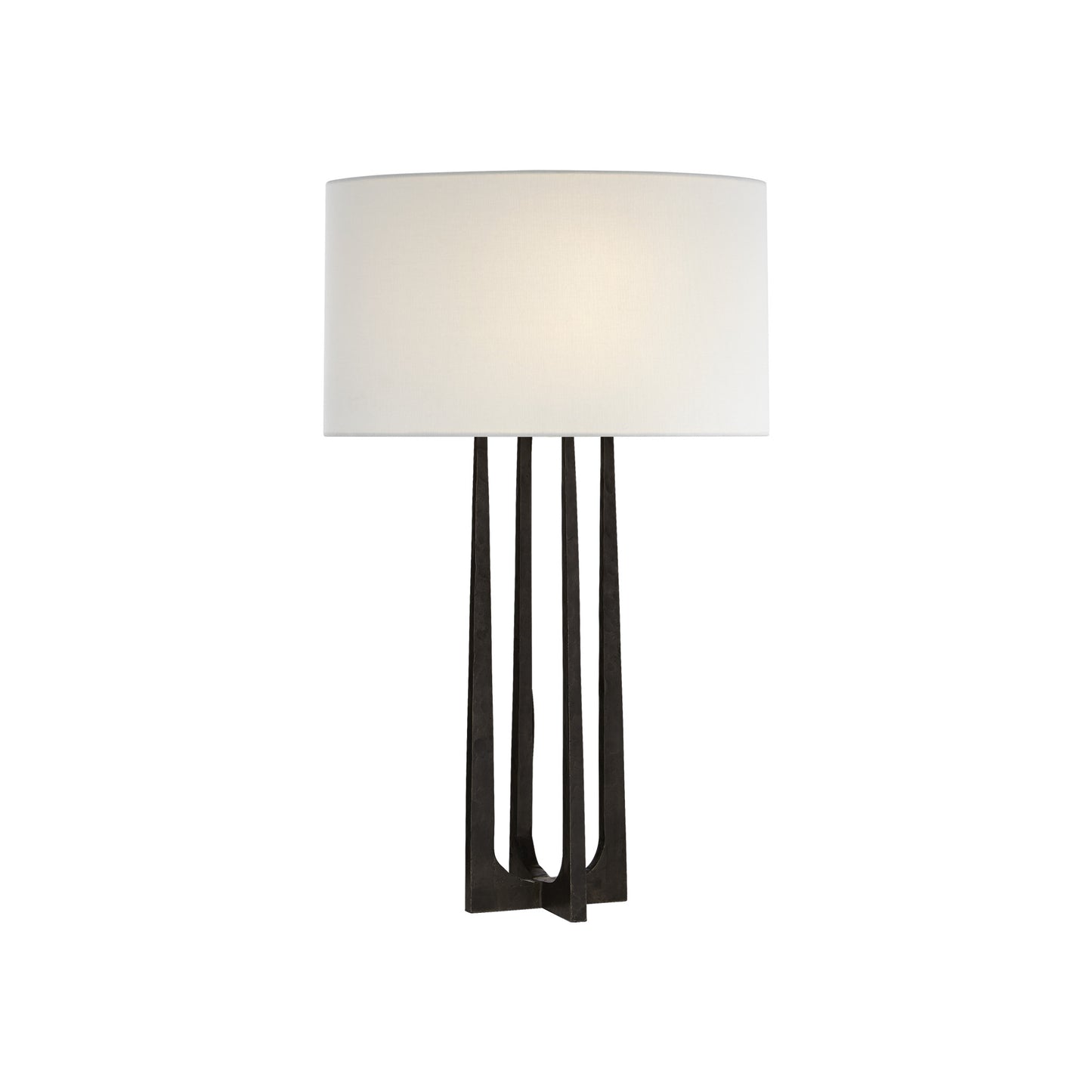 Scala Hand-Forged Table Lamp with Linen Shade