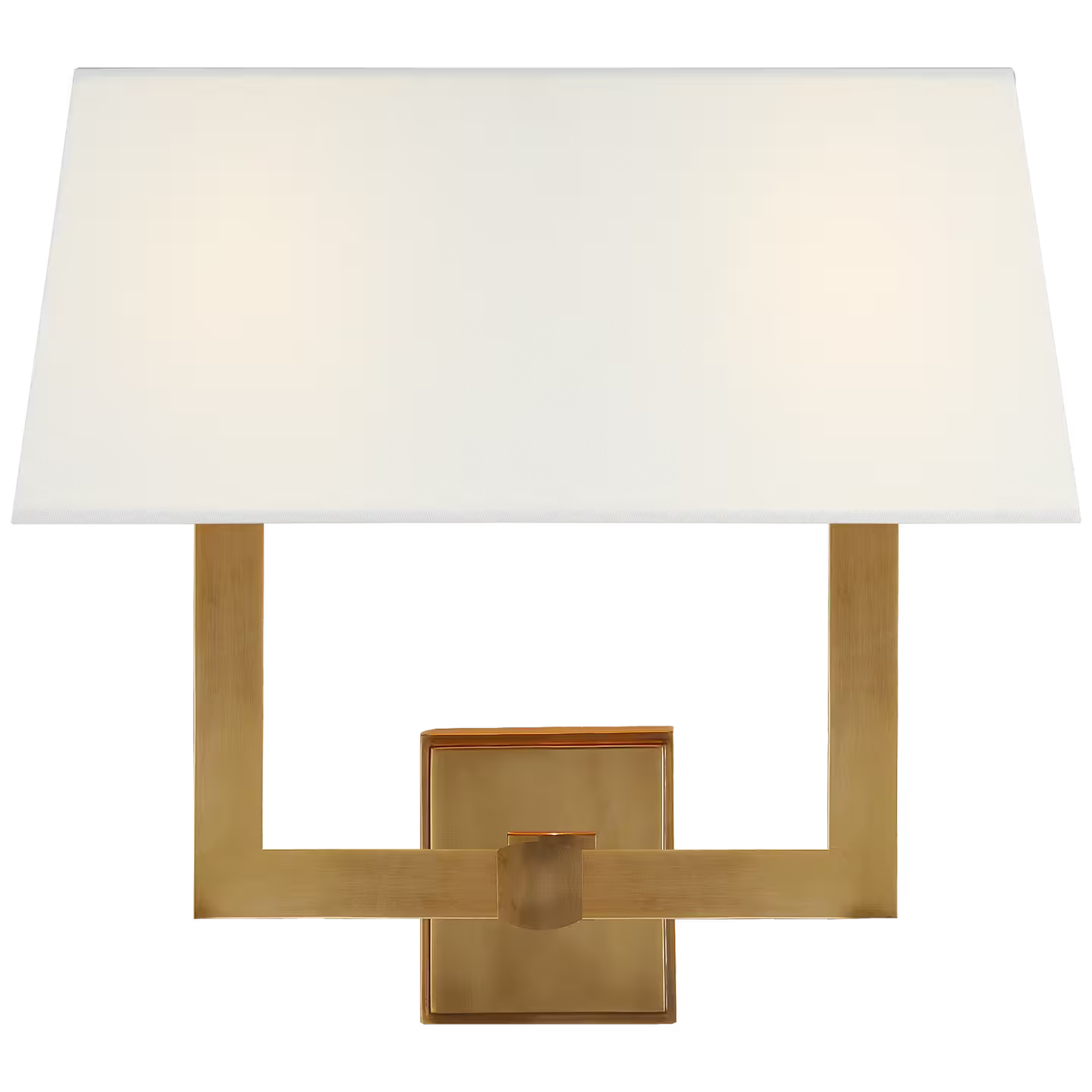 Square Tube Double Sconce with Linen Single Shade