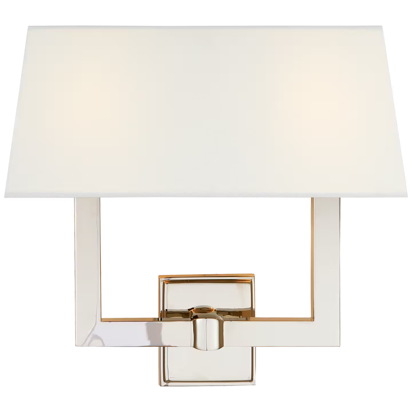 Square Tube Double Sconce with Linen Single Shade