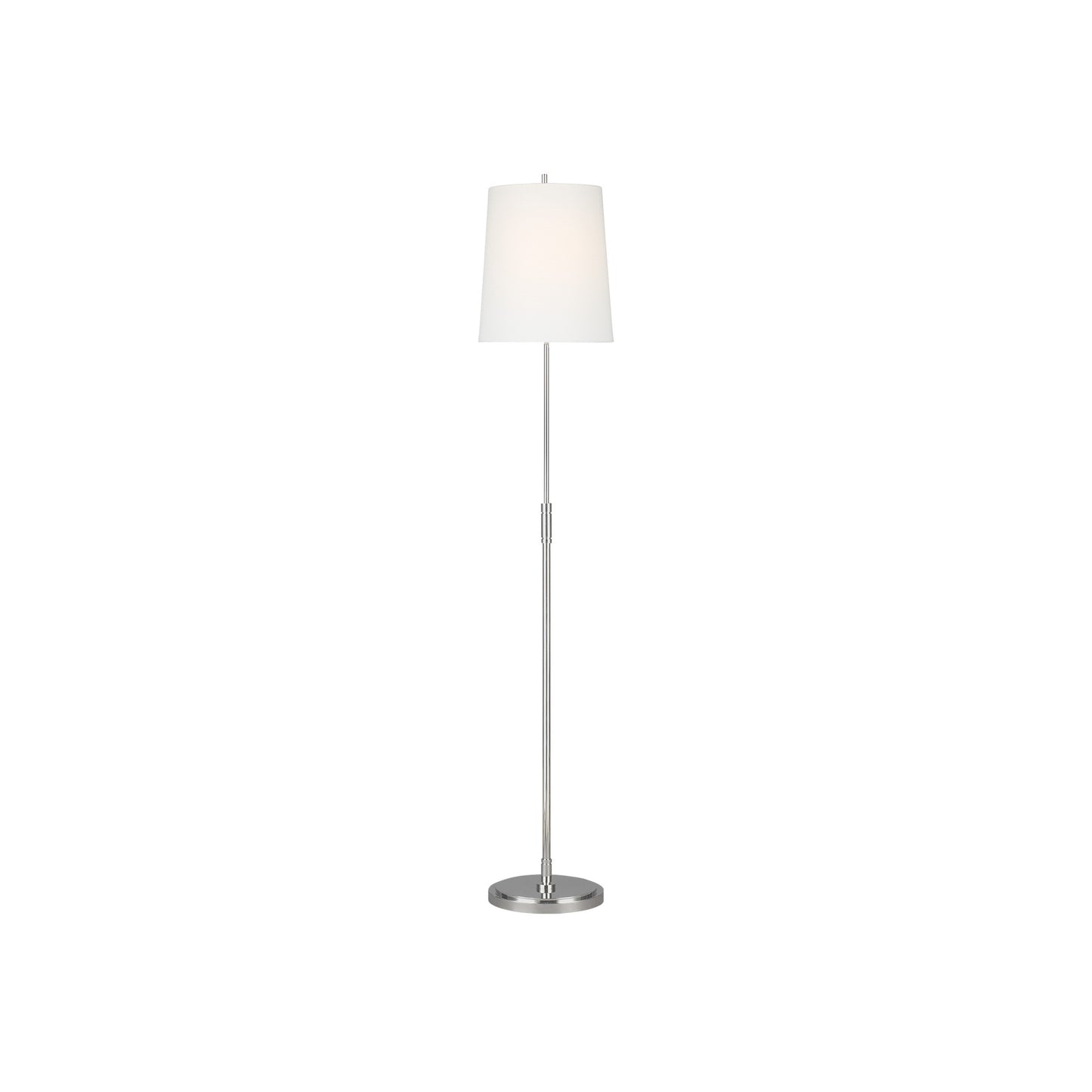 Beckham Classic Floor Lamp in Polished Nickel with Linen Shade