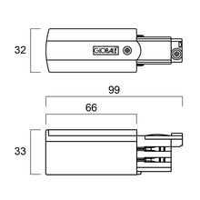Britelux Three Phase Track End-Feed Connector