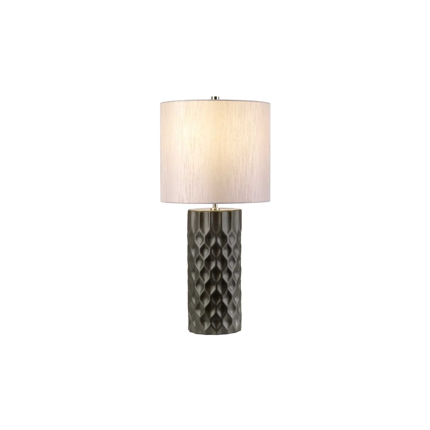 Barbican 1-Light Table Lamp in Graphite with Silver Shade