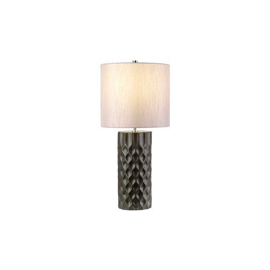 Barbican 1-Light Table Lamp in Graphite with Silver Shade