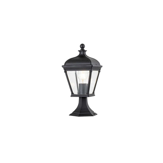 Bayview 1-Light Medium Pedestal Lantern in Black