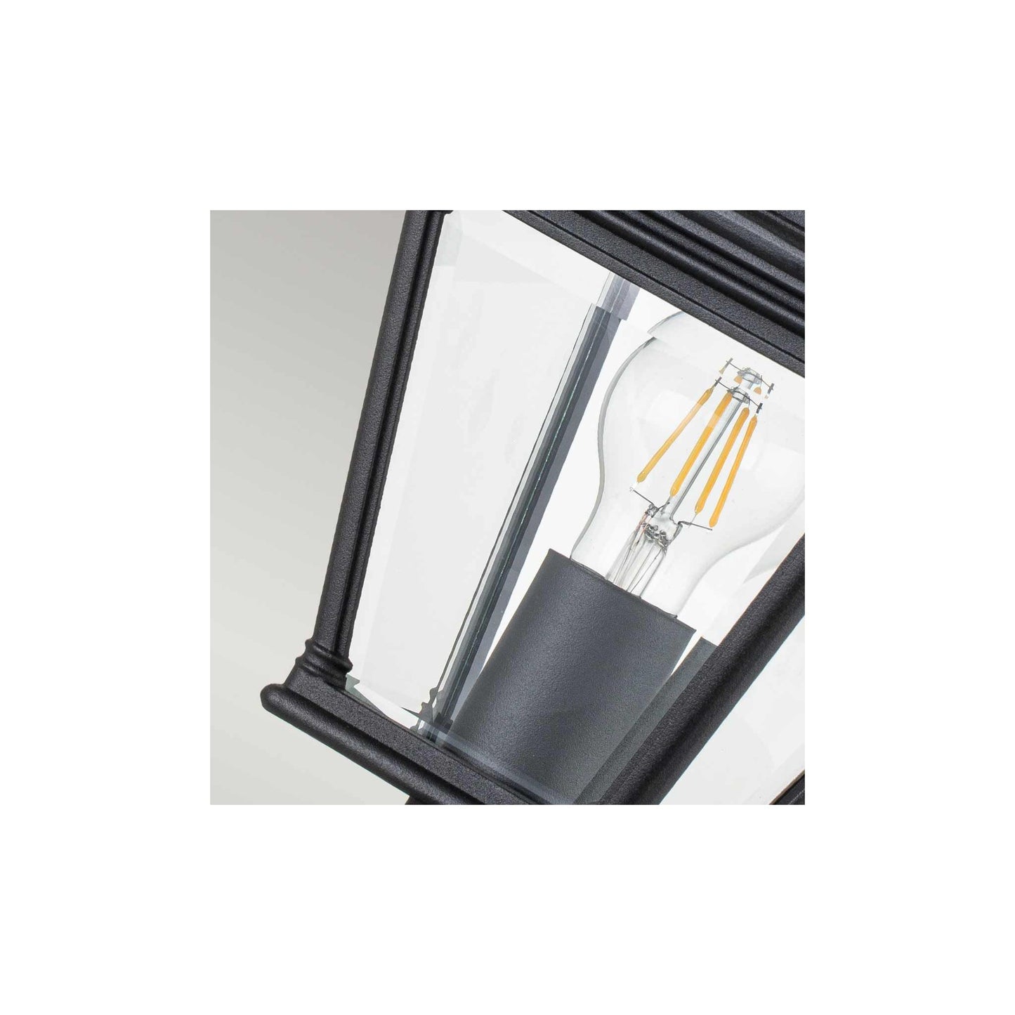 Bayview 1-Light Medium Pedestal Lantern in Black