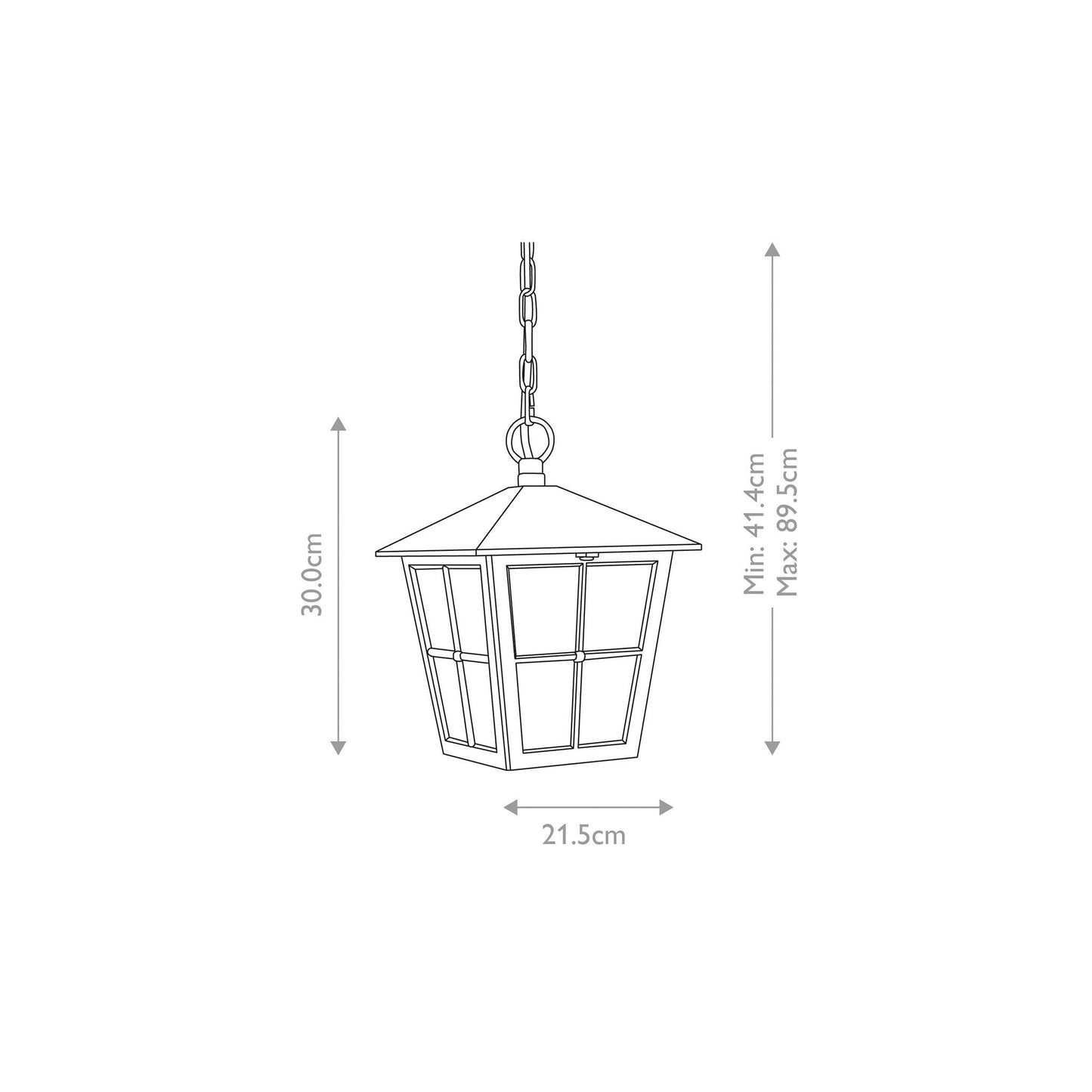 Canterbury 1-Light Chain Lantern in Black