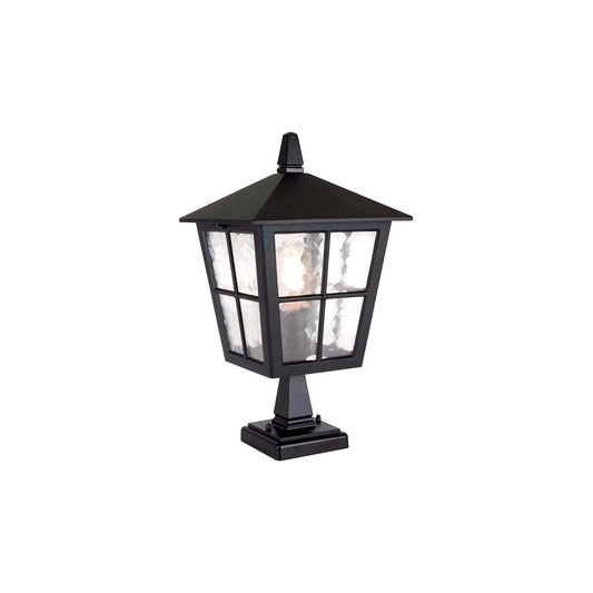 Canterbury 1-Light Pedestal Lantern in Black