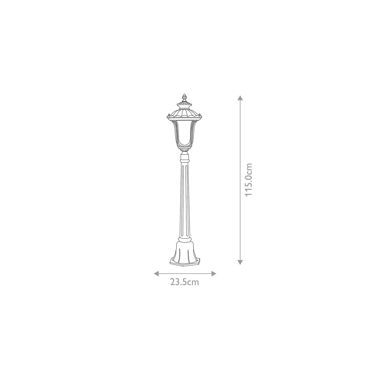 Cleveland 1-Light Small Pillar Lantern in Weathered Bronze