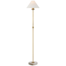 Caspian Medium Floor Lamp in Antique-Burnished Brass and Alabaster