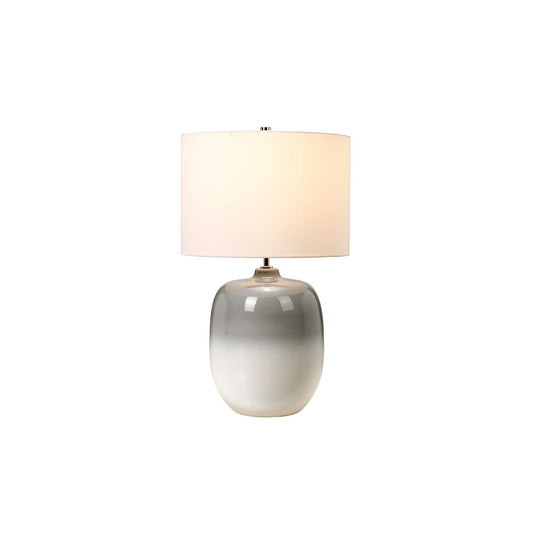 Chalk Farm Table Lamp in Light Grey and Chalk White with Ivory Shade