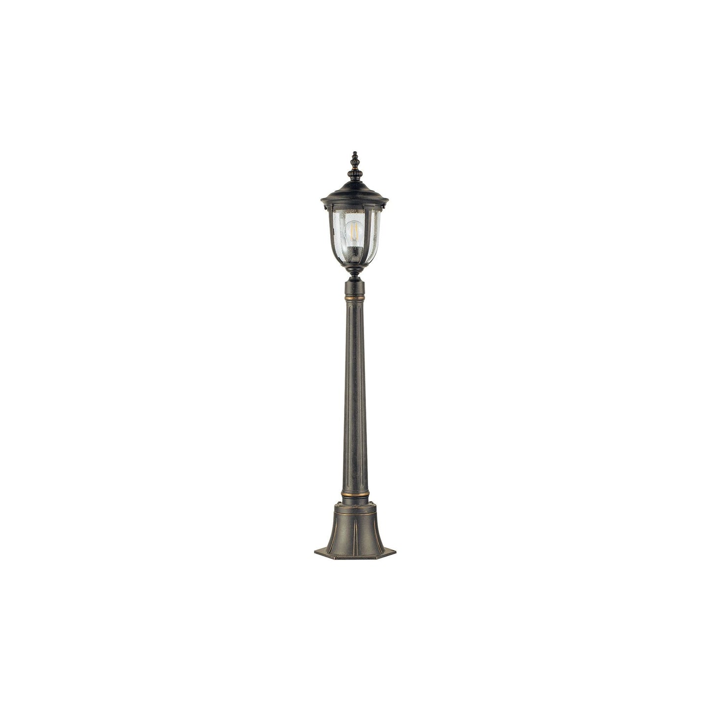 Cleveland 1-Light Small Pillar Lantern in Weathered Bronze