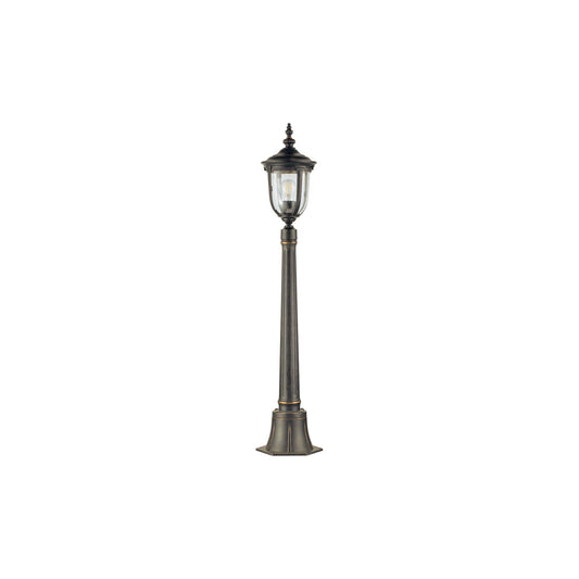 Cleveland 1-Light Small Pillar Lantern in Weathered Bronze