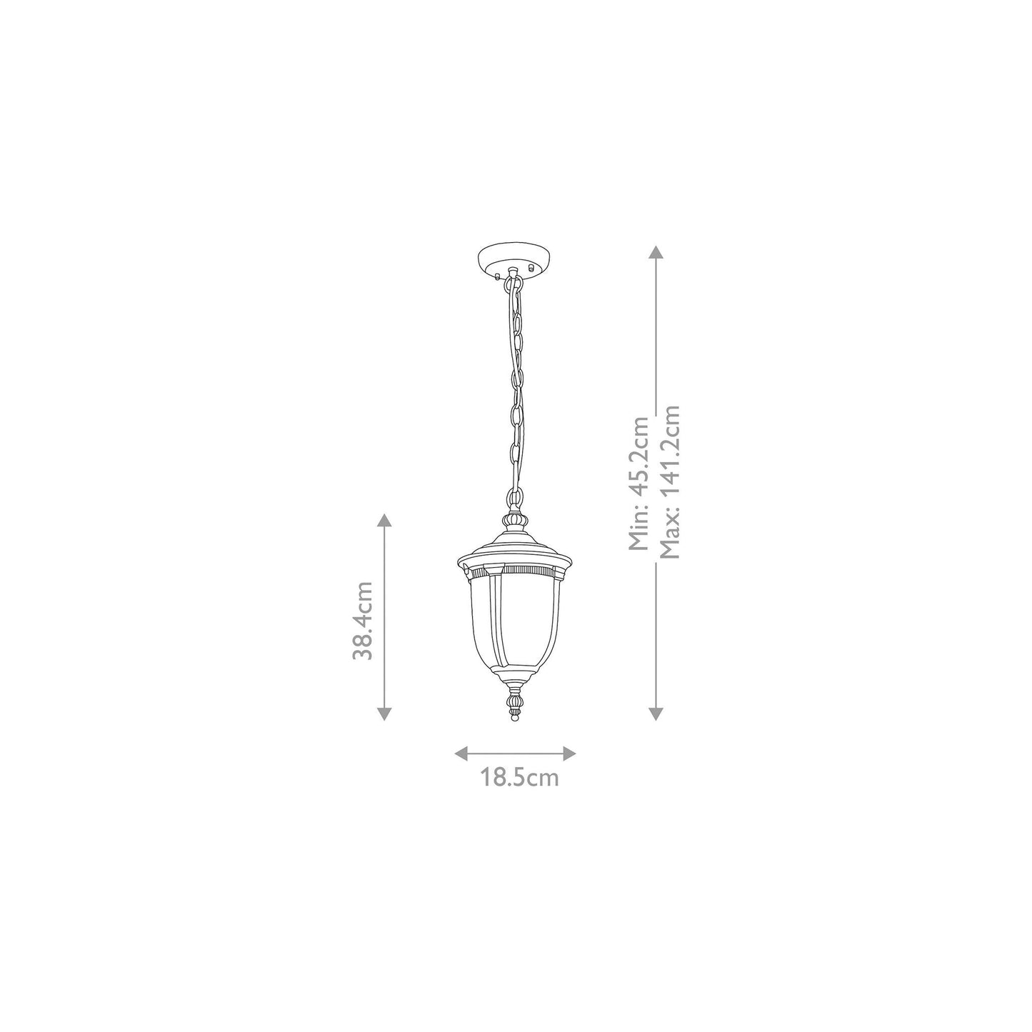 Cleveland 1-Light Small Chain Lantern in Weathered Bronze