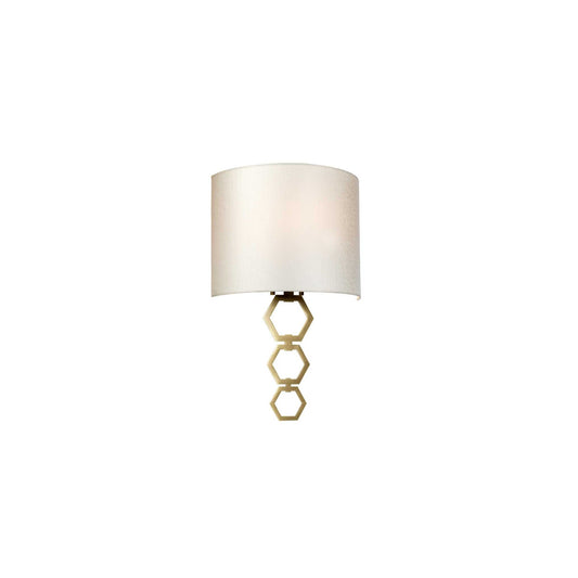 Clark 1-Light Wall Light with Ivory Faux Silk Shade