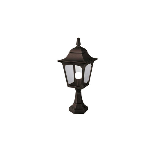 Chapel 1-Light Pedestal Lantern in Black