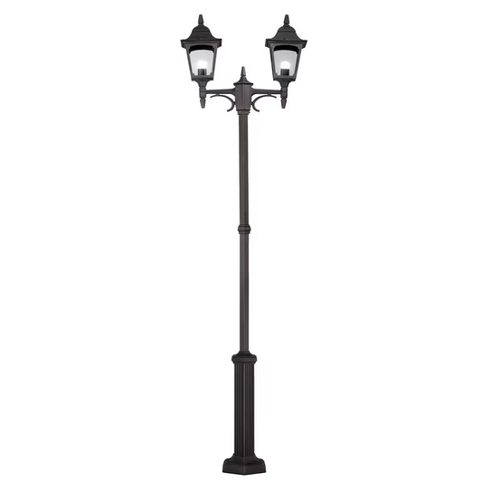 Chapel 2-Light Twin Post in Black