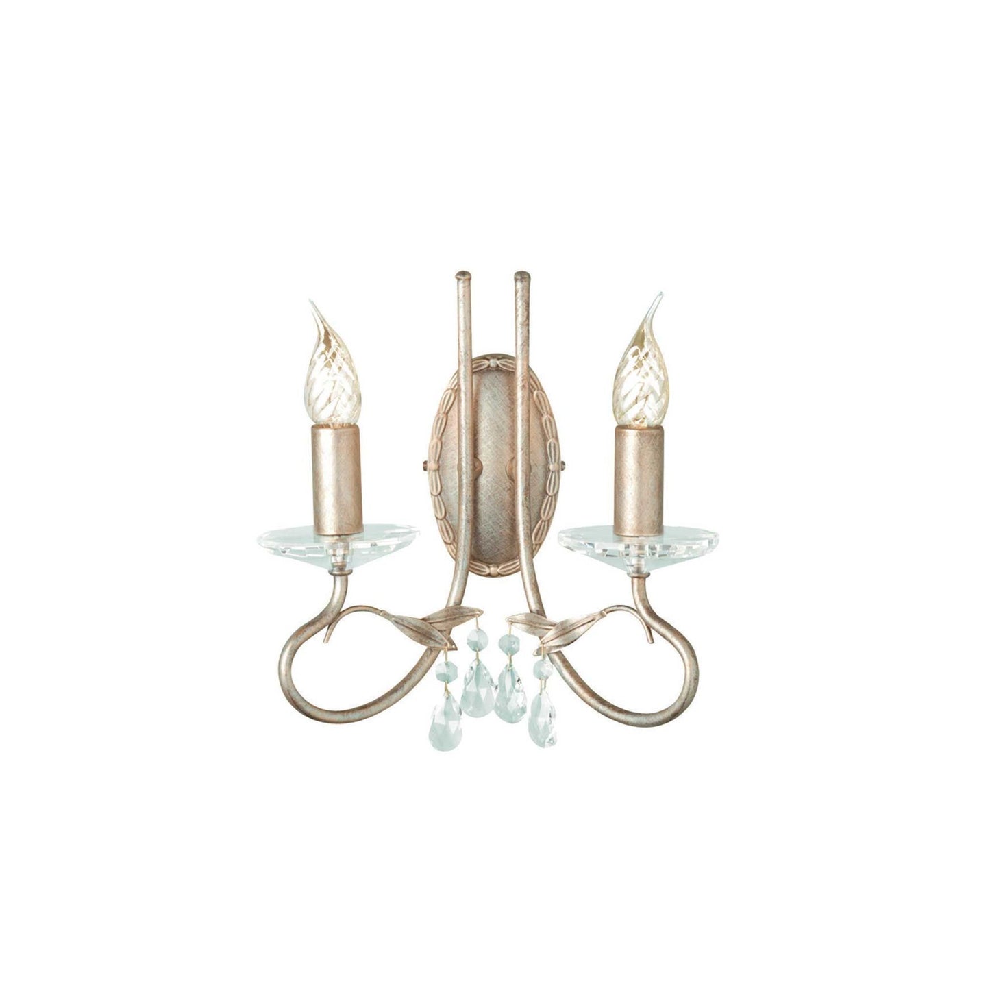 Christina 2-Light Wall Light in Silver and Gold Patina