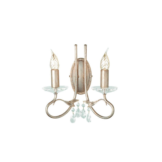 Christina 2-Light Wall Light in Silver and Gold Patina