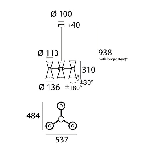 Stilnovo Megafono Chandelier