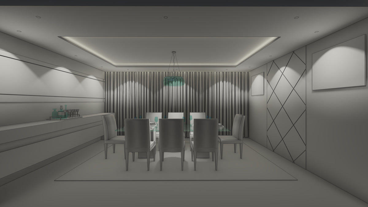 Layered dining ambiance