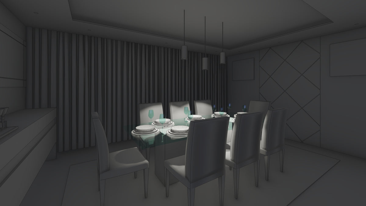 Multi pendant dining cluster