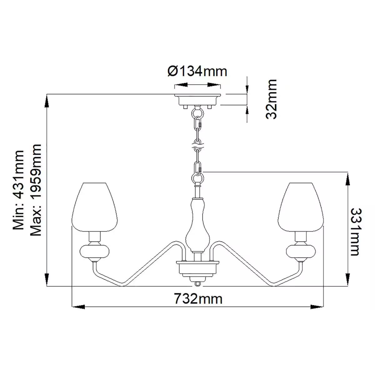 Armand 3-Light Chandelier