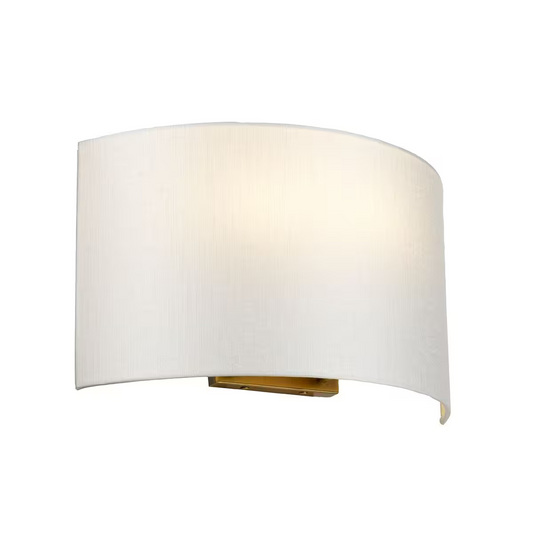 Cooper Curved Wall Light with Ivory Shade