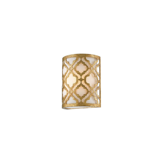 Arabella 1-Light Wall Light in Distressed Gold with Ivory Shade