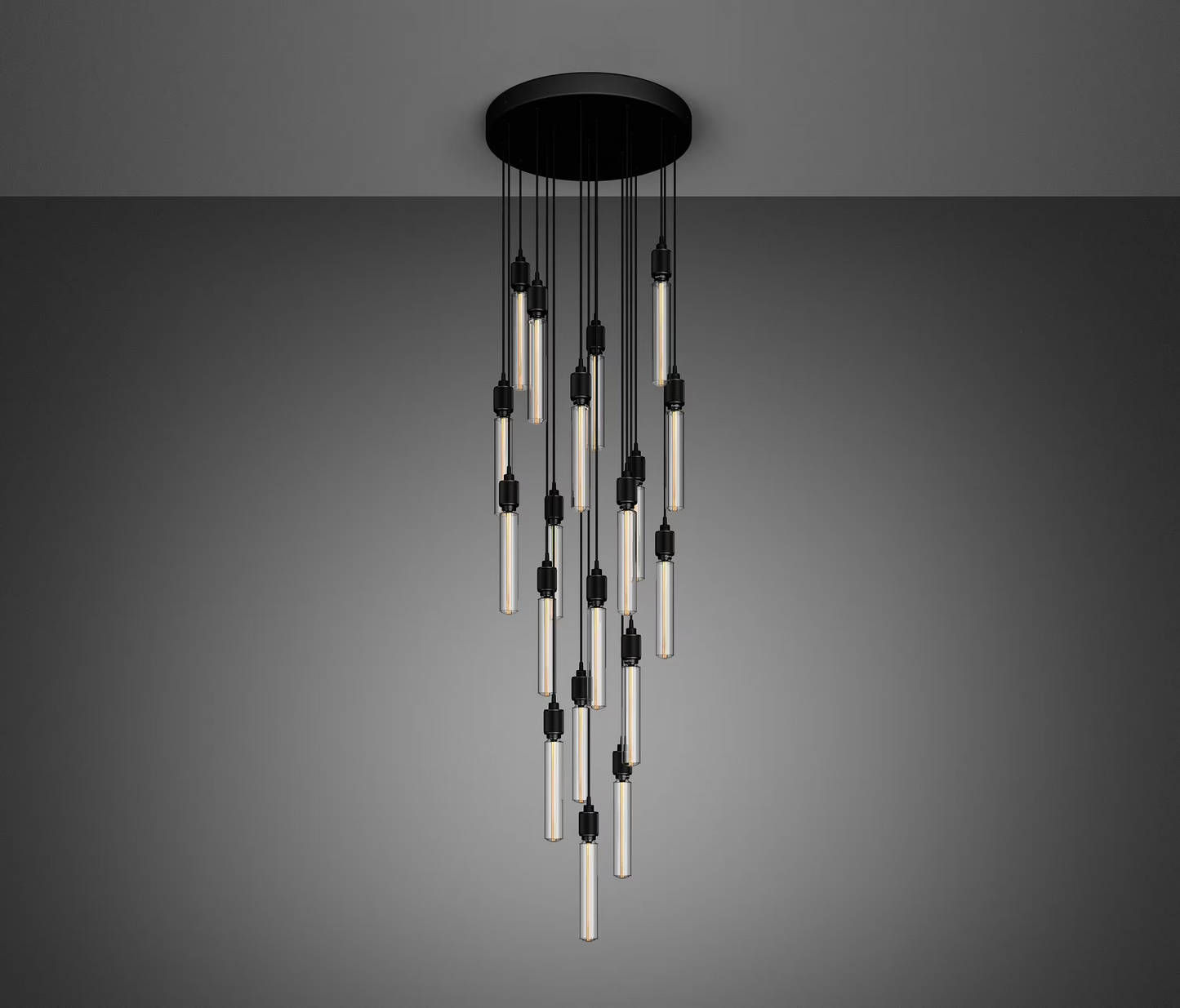 Heavy Metal 19-Light CASCADE Surface Pendant Chandelier