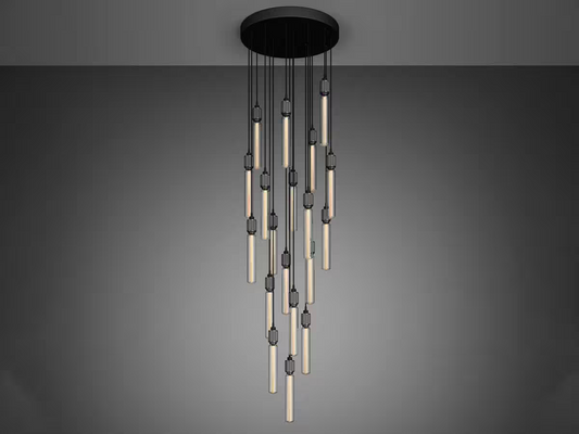 Heavy Metal 31-Light CASCADE Surface Pendant Chandelier