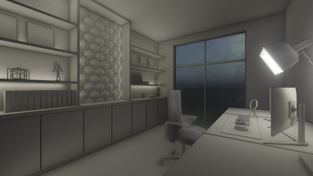 Soft box window light simulation