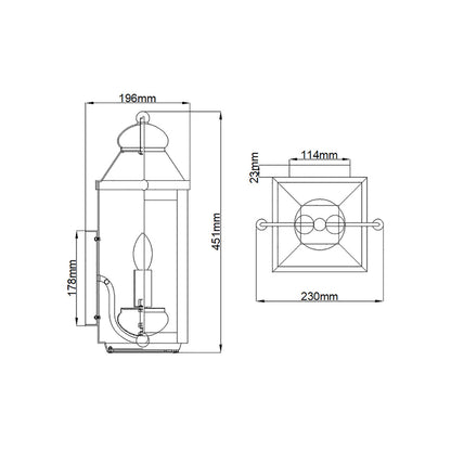 Quintiesse Anchorage 2 Light Wall Lantern