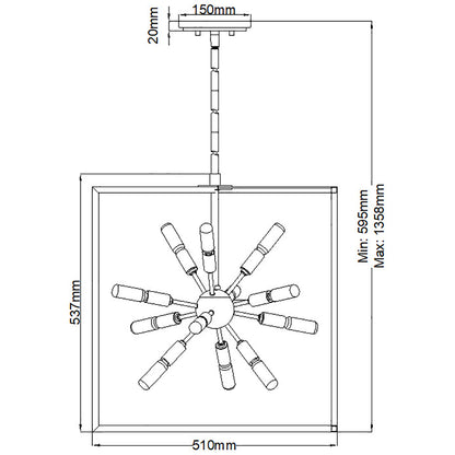 Quintiesse Aros 12 Light Pendant