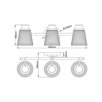 Quintiesse Hudson Three-Light Bathroom Wall Light